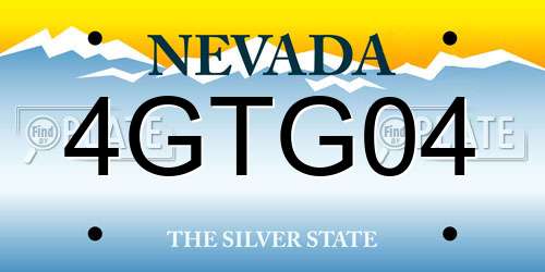 4GTG04 Nevada License Plate
