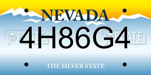 4H86G4 Nevada License Plate