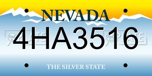 4HA3516 Nevada License Plate