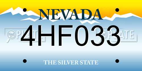 4HF033 Nevada License Plate