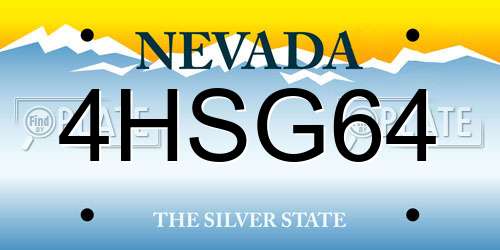 4HSG64 Nevada License Plate