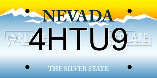 4HTU9 Nevada License Plate
