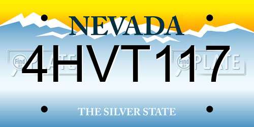 4HVT117 Nevada License Plate