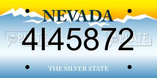 4I45872 Nevada License Plate