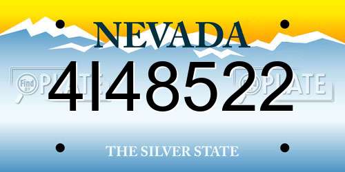 4I48522 Nevada License Plate