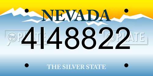 4I48822 Nevada License Plate