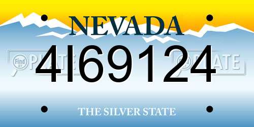 4I69124 Nevada License Plate