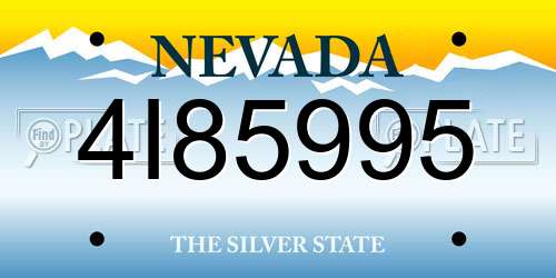 4I85995 Nevada License Plate