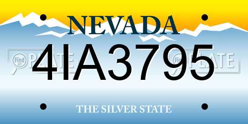 4IA3795 Nevada License Plate