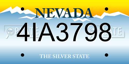 4IA3798 Nevada License Plate