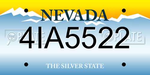4IA5522 Nevada License Plate