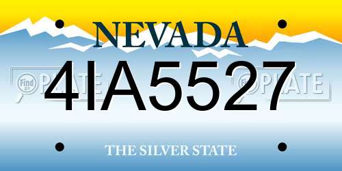 4IA5527 Nevada License Plate