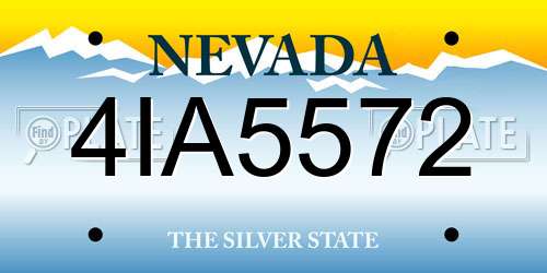 4IA5572 Nevada License Plate