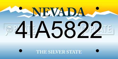 4IA5822 Nevada License Plate