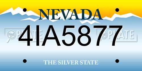 4IA5877 Nevada License Plate
