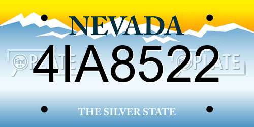 4IA8522 Nevada License Plate