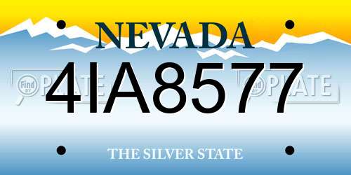 4IA8577 Nevada License Plate