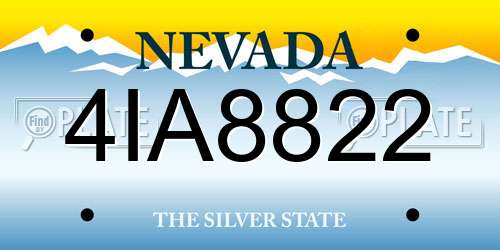 4IA8822 Nevada License Plate