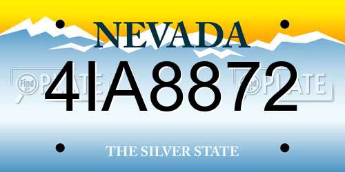 4IA8872 Nevada License Plate