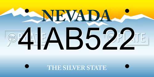 4IAB522 Nevada License Plate