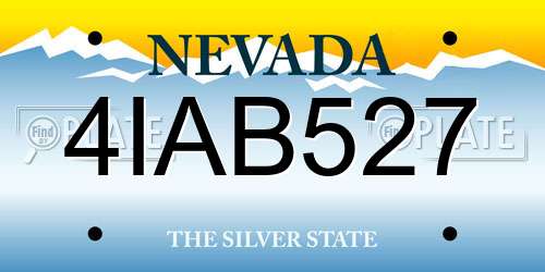 4IAB527 Nevada License Plate