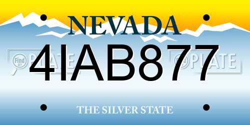 4IAB877 Nevada License Plate