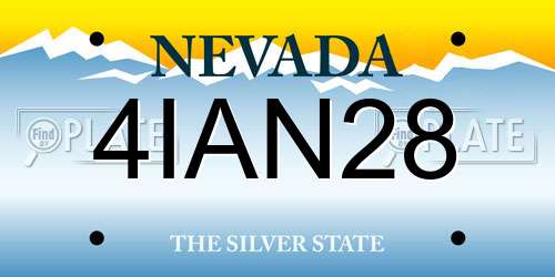 4IAN28 Nevada License Plate