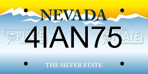4IAN75 Nevada License Plate
