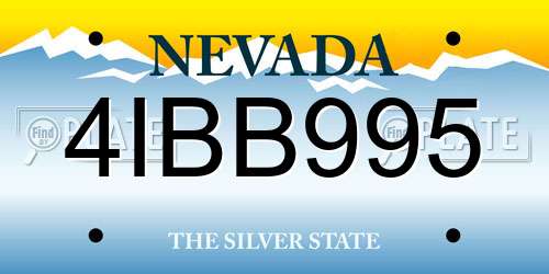 4IBB995 Nevada License Plate