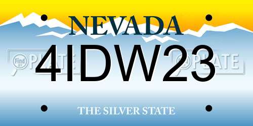 4IDW23 Nevada License Plate