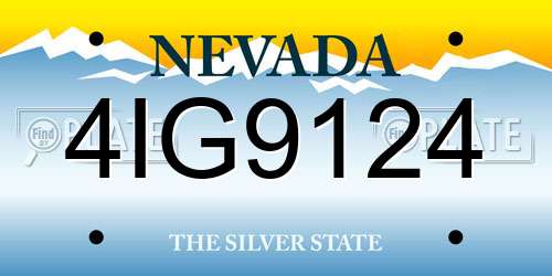 4IG9124 Nevada License Plate