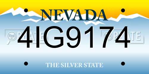 4IG9174 Nevada License Plate