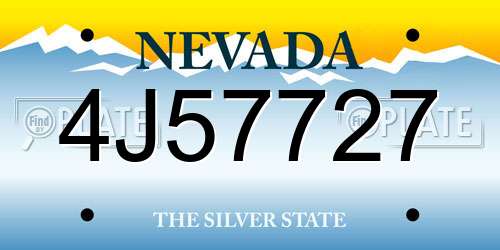 4J57727 Nevada License Plate
