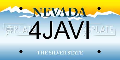 4JAVI Nevada License Plate