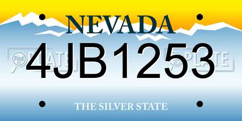 4JB1253 Nevada License Plate
