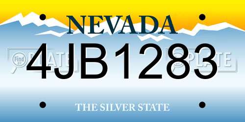 4JB1283 Nevada License Plate