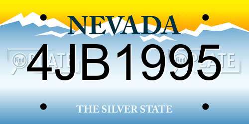 4JB1995 Nevada License Plate
