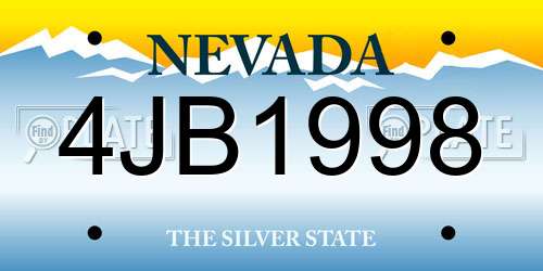 4JB1998 Nevada License Plate