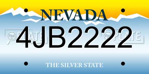 4JB2222 Nevada License Plate