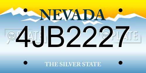 4JB2227 Nevada License Plate