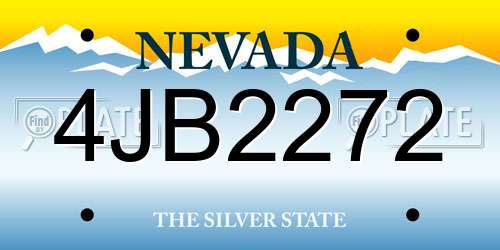 4JB2272 Nevada License Plate