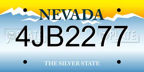 4JB2277 Nevada License Plate