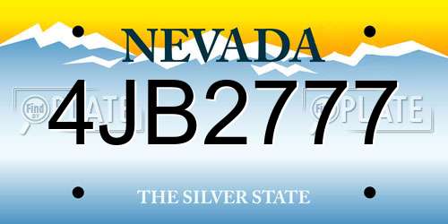 4JB2777 Nevada License Plate