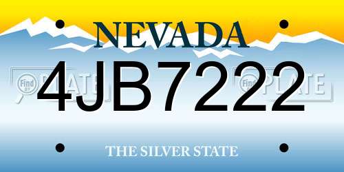 4JB7222 Nevada License Plate