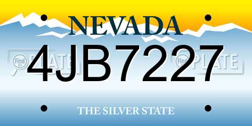 4JB7227 Nevada License Plate