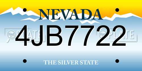 4JB7722 Nevada License Plate