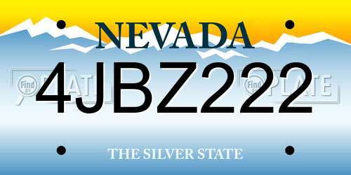 4JBZ222 Nevada License Plate
