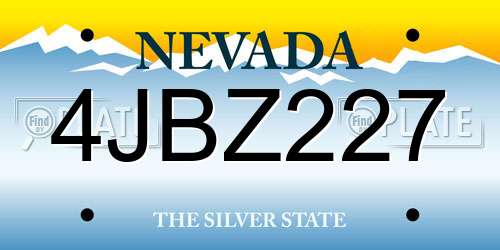 4JBZ227 Nevada License Plate
