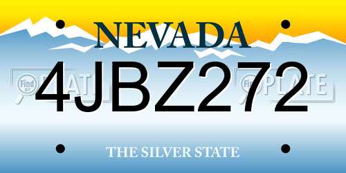 4JBZ272 Nevada License Plate