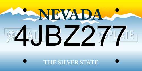 4JBZ277 Nevada License Plate
